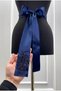 Navy Blue Bridal Sash, Crystal Glass Beads Embellished Bridal Ribbon, Bridal Waist Belt, Sister Sash - 4