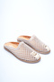 Women's Genuine Leather Perforated Daily Comfortable Slippers - Mink Suede - 4