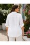 Women's Oversize Italian Cotton Shirt with Embroidery Detail - 2