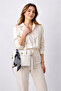White Women's Shoulder and Hand Bag with Stylish Scarf Detail and Adjustable Strap for Daily Use - 2