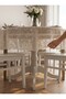 Floral Patterned Round Cream Colored Lace-Look Tablecloth - Wipeable, Stylish Appearance - 2