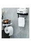 Adhesive Toilet Paper Hanger with Shelf - No Drilling Required Toilet Paper Holder with Shelf - 2