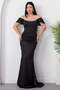 Strapless Neckline Satin Dress with Stones on the Chest Ecr5902 - 5