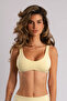 Seamless Fabric Yellow Sports Bra with Removable Pads Scoop Sport Bra