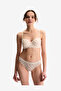 Women Lotus Mesh Cream/Pink Strapless Wired Bra - 4