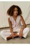 Girl's Buttoned Knitwear Vest 8-18 Years Ecru