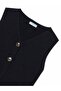 Girl's Buttoned Knitwear Vest 8-18 Years Black - 3