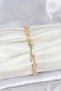 Brass Gold Color Pink Zircon Stone Flower Model Women's Bracelet - 2