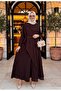 Cotton Lined Belted Shawl Detailed Skirt Suit Light Brown