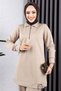 بدلة رياضية بسحاب نصف كلي لون بيج - 3