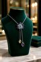 Luxurious Zircon Stone Figured Showy Flower Necklace - 2