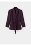 Double-breasted blazer with belt - 3