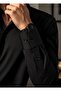 Slim Fit Comfortable Plain Long Sleeve Four Seasons Casual Classic Black Men's Shirt - 7