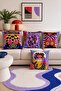 Colorful Abstract Theme Patterned 4-Piece Throw Pillow Cover Set - 2