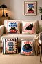Cool Cat Patterned 4-Piece Throw Pillow Cover Set - 2