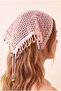Boho Knot Women's Bead Detailed Organic Cotton Knitted Bandana - 5