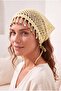 Boho Knot Women's Bead Detailed Organic Cotton Knitted Bandana