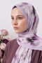 Luxurious French Silk Shawl with Powder and Burgundy Floral Pattern - 3