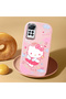 Redmi Note 12 Pro 4g Compatible Case Camera Protector Pink Silicone Couple Phone Case with Kitty Pattern - 2