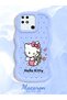 Redmi 10C Compatible Case Camera Protector Blue Silicone Couple Phone Case Kitty Pattern - 2