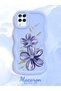 Samsung Galaxy A12 Compatible Case Camera Protector Blue Silicone Couple Phone Case Floral Pattern - 2