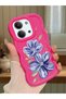 Redmi 15C 4g Compatible Case with Camera Protection Red Silicone Couple Phone Case with Floral Pattern
