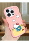 iPhone 15 Pro Max Compatible Case with Camera Protector Pink Silicone Couple Phone Case Kitty Pattern