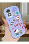 Redmi Note 11S Compatible Case Camera Protector Blue Silicone Couple Phone Case Kitty Pattern