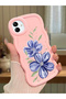 Samsung Galaxy M13 Compatible Case Camera Protector Pink Silicone Couple Phone Case Floral Pattern