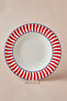 Red Striped Deep Cake Plate 20 cm