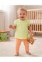 Baby Girl Floral Printed Green Blouse with Orange Capri Leggings 3-6-9-12-18-24 Months 2-Piece Top and Bottom Set