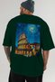 Colosseum Italy 3 Green Oversize Country City Back Printed Unisex T-Shirt 100% Cotton Premium - 6