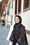 Petra Mosaic Ethnic Pattern Shawl - Dark Navy Blue Orange