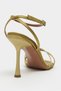 Ava Green Satin Cross Detail Ankle Strap Women's Heeled Shoes - 8