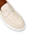 Men's Genuine Leather Beige Loafer Shoes - 5