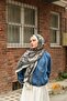 Petra Ethnic Pattern Shawl - Ecru Black - 4