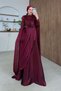 Saphira Cape Evening Dress Burgundy - 3