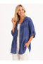 Hooded Midi Length Cotton Shirt Jacket with Mesh Detail - 4