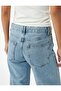 Cotton Buttoned Straight Leg Stoned Jean Trousers - Straight Fit Jean - 3