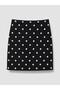 Vizyon New Season Black Polka Dot A-Line Mini Skirt with Elastic Waist - 5