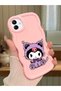 Samsung Galaxy M13 Compatible Case Camera Protector Pink Silicone Couple Phone Case Kuromi Pattern