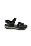 1077 Black Leather Women's Sandals - 2