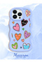 iPhone 13 Pro Compatible Case Camera Protector Blue Silicone Couple Phone Case Heart Pattern - 2