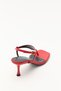 Heeled Sandals 2627 - Red Women's Heeled Sandals with Minimal Gold Accessories - 5
