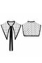 Women's Oversize T-Shirt Polka Dot Black Dot Shawl Collar Accessory White – Comfortable Fit, 100% Cotton - 7