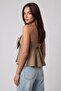 Women's Linen-Like Blouse with Bow Detail on the Front and Adjustable Thin Straps - 6