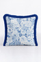 Elegant Spring Pattern Fringe Pillowcase with Floral Design - Botanical Bohemian Navy Blue Tassel Throw Pillow Cover - 5