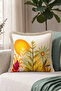 Tropical Floral Sunset Fringed Pillowcase - Botanical Ethnic Green Mink Tassel Throw Pillow Cover - 7