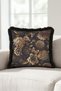 Vintage Fringed Pillowcase with Floral Motifs - Butterfly Themed Black Tassel Throw Pillow Cover - 45X45Cm - 6