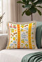 Summer Tropical Lemon Heart Pattern Fringed Pillowcase - Coastal Orange Mink Tassel Throw Pillow Cover - 2